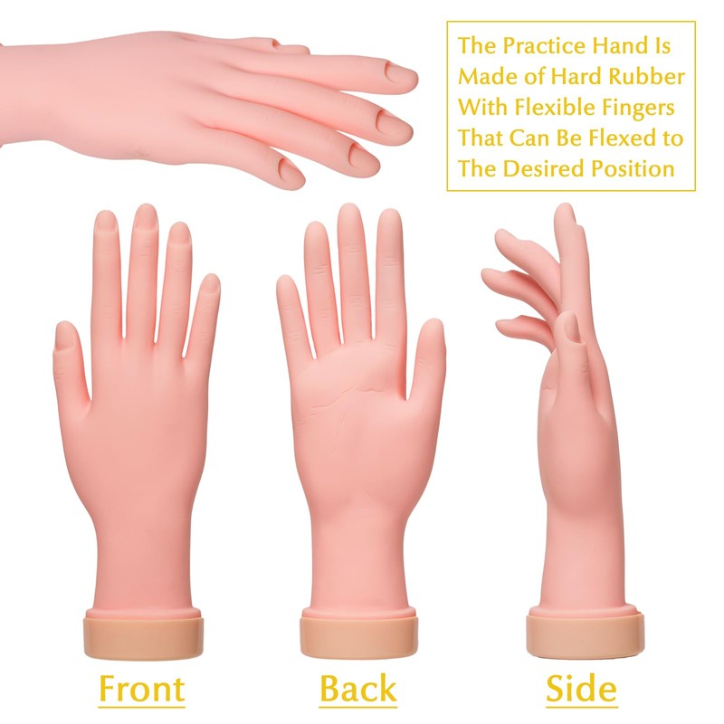 krofaue Nail Practice Hand - Practice Nail Tips Art Trainer