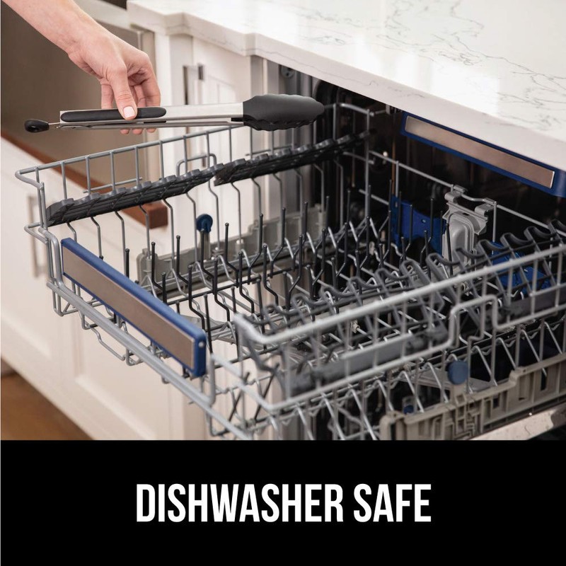 GORILLA GRIP Stainless Steel Heat Resistant Kitchen Tongs for Cooking,