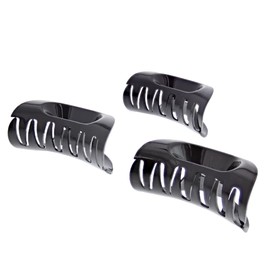 Pack of 6 Cute Fun Black 6cm Hair Clips/Clamps/Claws