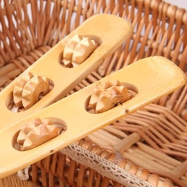 2 Pack Bamboo Back Scratcher with Massage Rollers for Stress Relief & Relaxation - Long Reach, Natural Durable Wood, Self-Massaging Therapeutic Tool by Dependable Industries