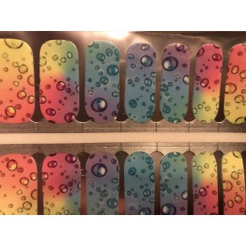 Unbranded Color Nail Polish Strips, 16ct. NEON BUBBLES READ DESCRIPTION BELOW