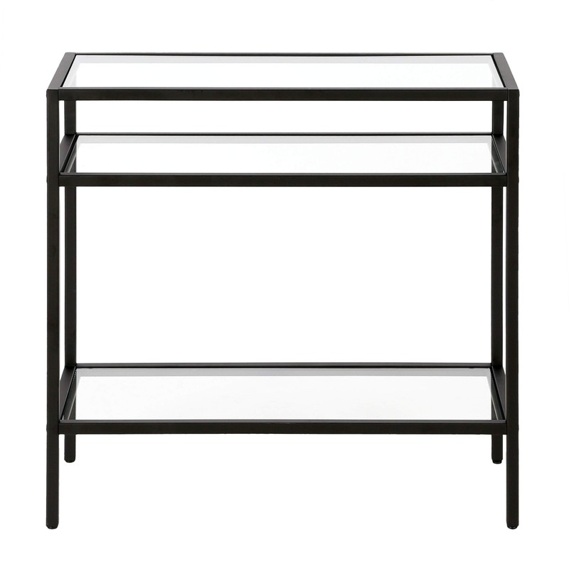 Henn&Hart Sivil Side Table, 24" Wide, Black