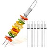 CMYK Barbecue Skewers, 6-Pack 13" Stainless Steel Grilling Skewers with