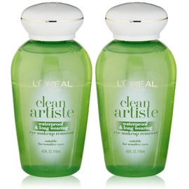 L'Oreal Paris Clean Artiste - Eye Makeup Remover - Waterproof & Long Wearing - Net Wt. 4.0 FL OZ (118 mL) Per Bottle - Pack of 2 Bottles