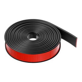 HARFINGTON U-Shape Edge Banding 1" x 16.4ft (25mm x 5000mm) Self Adhesive TPE Flexible Veneer Edging Edge Protector for Furniture Cabinet Table Repair, Black