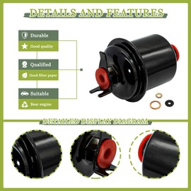 PF-1200 Premium Gasoline Fuel Filter 16010-ST5-931/16010-ST5-E02 – Compatible with 1988-2004 Honda Civic, Accord, Prelude, CR-V, Odyssey & Acura Integra, CL, EL, RL, TL – Fuel Injected Engines