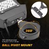DYSO UTV Rear View Side Mirrors with LED Rock Light