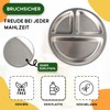 Rilli Stainless Steel Suction Cup Plate, Non-Slip Baby Tableware, Baby