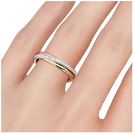 Jeulia Women's Ring, Simple, Silver, Silver, Cross Line Design, Everyday Use, Sparkle, Cute, Gift, Cubic Zirconia