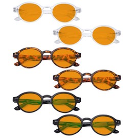 Eyekepper 6 Pairs Blue Light Blocking Readers Oval Computer Reading Glasses Amber Tinted +2.50