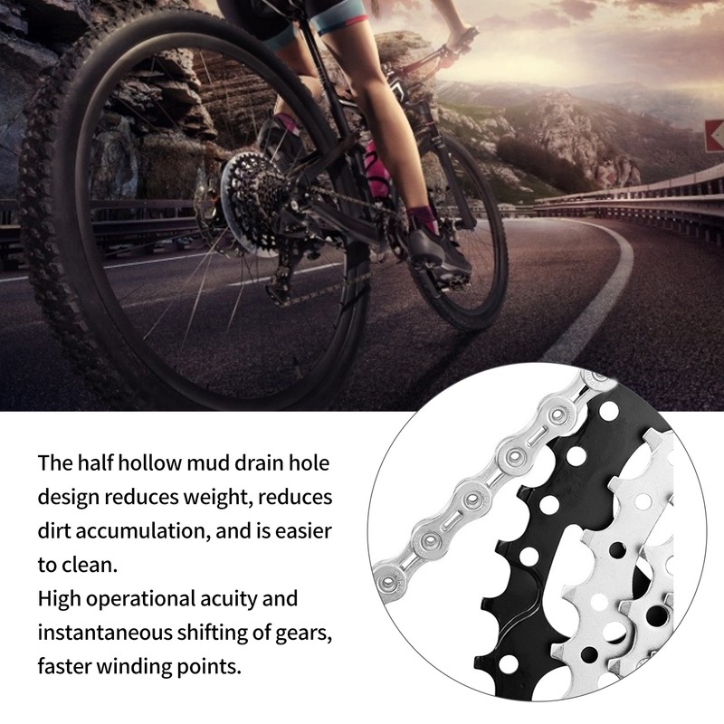 VG Sports 8 Speed Bike Chain Lightweight Half Hollow 1/2x3/32