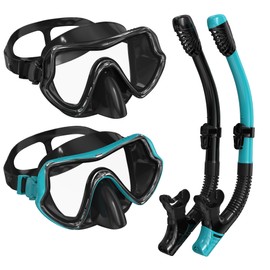 G2RISE SN02 Snorkel Set Adults - Scuba Mask Diving Goggles Dry Snorkeling Gear with Breath Easy Airflow Tech & Anti-fog Design（2PACK)