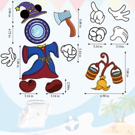 RiVolTa Magical Cruise Door Magnets - 15 Pcs Mouse Ship Cabin Magnetic Stickers Funny Dress Up Mop Bucket Entrance Decals Decor Stateroom Refrigerator Garage Car Accessories for Holiday Carnival Party