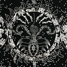 THE ART BOX Square Altar Cloth Triple Goddess Pentagram Witchcraft Tablecloth - 18x18 Inch Alter Tarot Mat Tapestry Napkins Cover Spiritual Celestial Deck Wiccan Cloth With Fringes