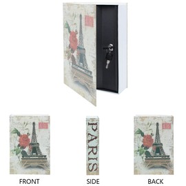 Diversion Book Safe Storage Box, Dictionary Secret Safe Can with Security Combination Lock/Key, Diversion Book Hidden Safe (Paris, M, Key)