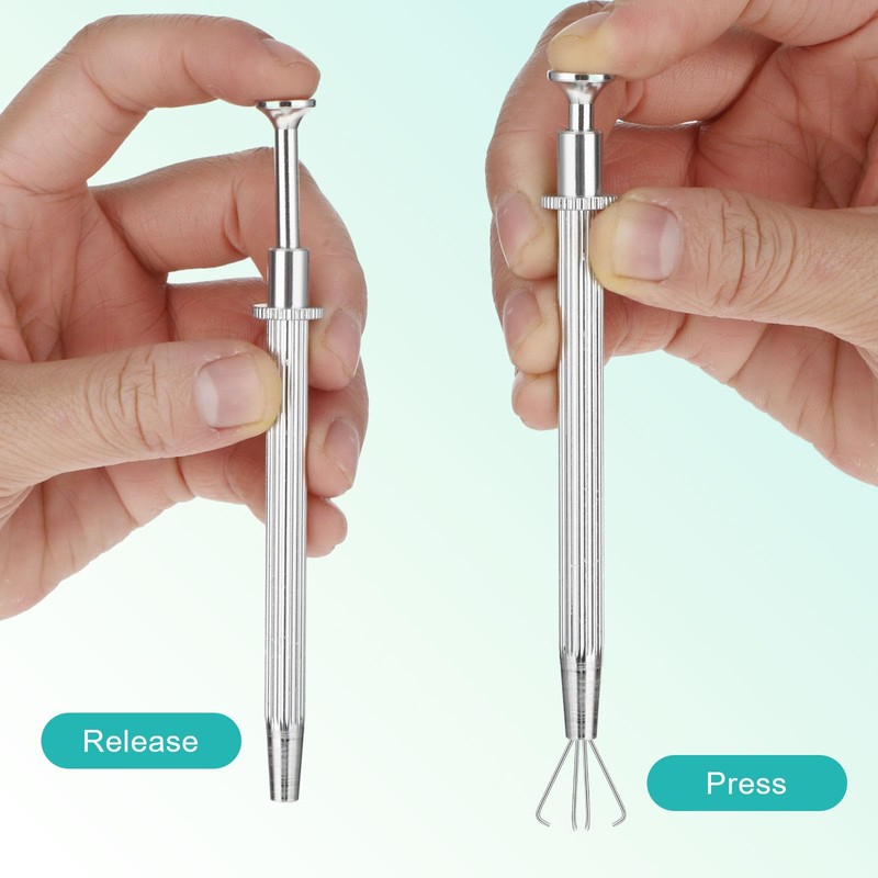 Bewudy 3Pcs Piercing Ball Grabber Tool Set, Diamond Tweezers Jewelers