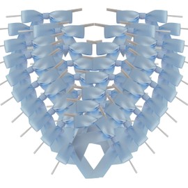 Micomon 50pcs 2-1/2" Light Blue Satin Ribbon Bows with Twist Ties for Gift Wrapping Packing Christmas Decoration(Lt.Blue)