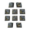War World Gaming Fantasy Battlefield Rocky Square Bases x 10