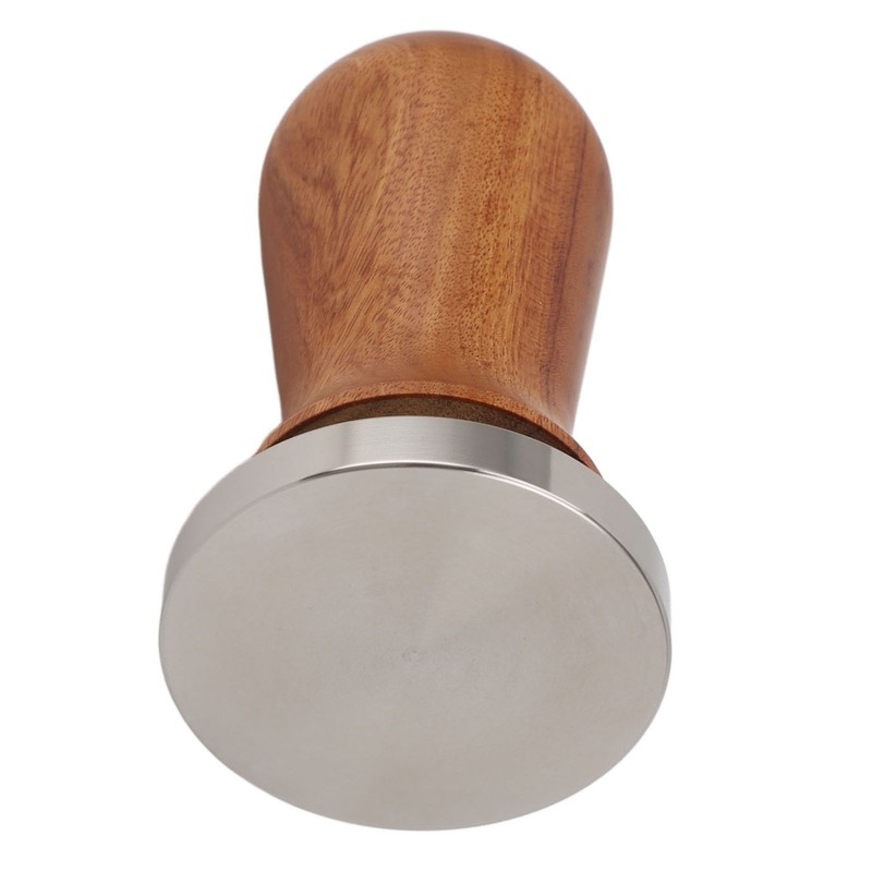 Coffee Leveler Tool Flat Base Wooden Handle 304 Stainless Steel