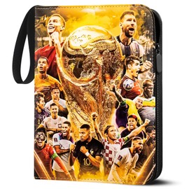 LYAILOOGXL Football Cards Scrapbook, Scrapbook, Football Cards, Fits 400 Cards with 50 Removable Sleeves, PU Material with Waterproof Surface, Football Cards, Book Album Binder