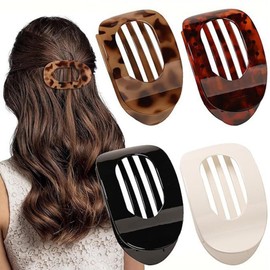 WOLMIK Pack of 4 Hair Clips for Women, Hair Clip, Flat Claw Clip, Hair Clip for Dunn Hair, Strong Hold Side Hair Clips