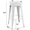 Topeakmart 30 inches Metal Bar Stools High Backless Barstool Stackable