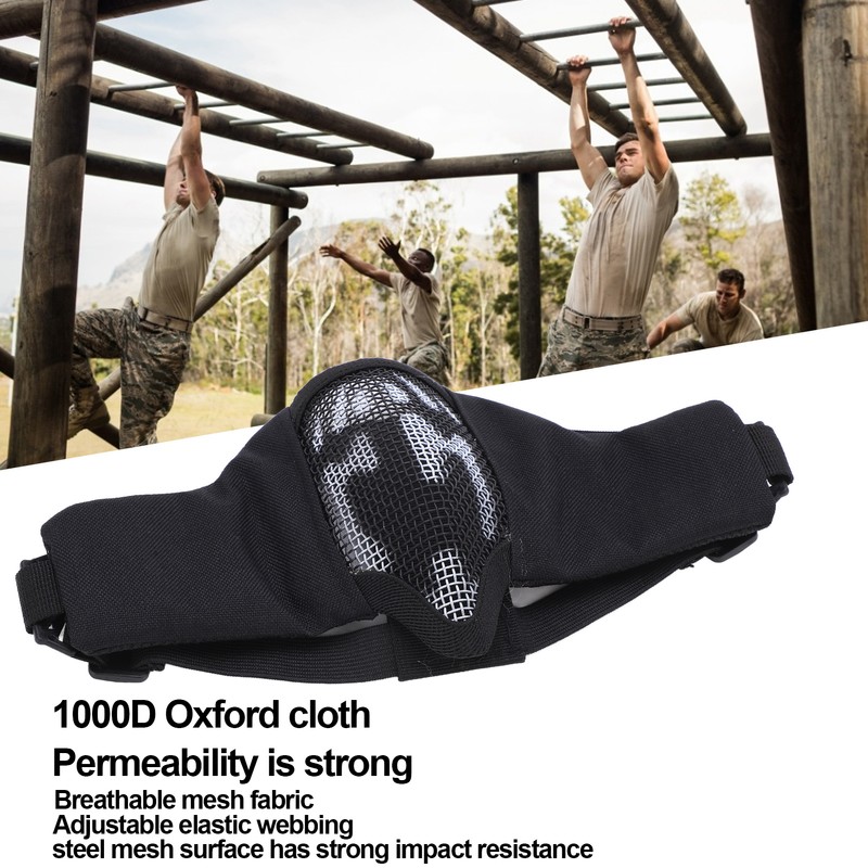Outdoor Half Face Breathable Steel Mesh Face Cover Military for