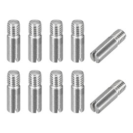 sourcing map 10Pcs M3 x 10mm Slotted Cylindrical Pin 304 Stainless Steel Dowel External Thread Locating Pin for Furniture Cabinets