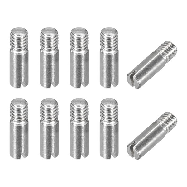 sourcing map 10Pcs M3 x 10mm Slotted Cylindrical Pin 304