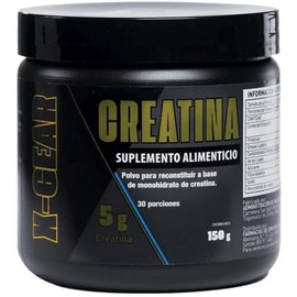 X Gear Creatina Monohidratada En Polvo Para Gimnasio y Deporte, Suplemento De Creatina 5 g Por Scoop Para Atletas, Fitness y Rutinas De Alto Desempeño (150 Gramos, Sin sabor)