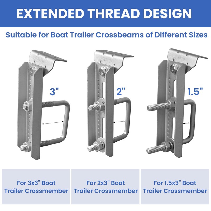 HHGKPVX 8inch Boat Trailer Bunk Brackets for 1.5" x 3",