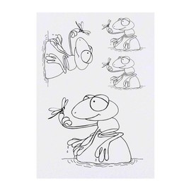 Azeeda 4 x 'Frosch mit Fliege' Temporäre Tattoos - Wasserfest, Hautfreundlich & Ungiftig · Transfers in Verschiedenen Größen (TO00000076)