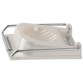 Fackelmann Eischneider, Eierschneider zum Schneiden von Scheiben, Mozzarellaschneider mit Drähten aus Edelstahl (Farbe: Weiß, Blau, Gelb, Rosa - nicht frei wählbar), Menge: 1 Stück