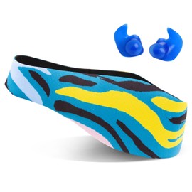 Swimming Headband, Adjustable Neoprene Ear Guard and Hair Guard for Kids, Toddlers and Adults (Colorful, Medium)