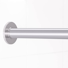 Skywin Shower Rod Cover - 2 Pack Silver 58 In length Protective Shower Rod Covers Plastic Existing Curtain Rod - Easy to Install Shower Curtain Rod Cover Makes Curtains Easily Glide