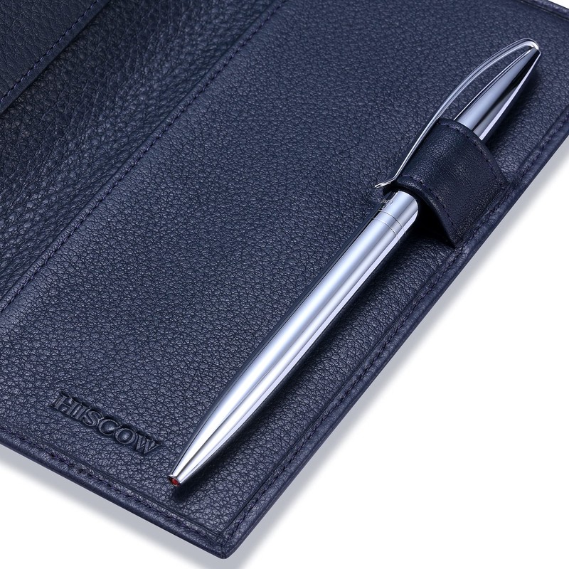 HISCOW Funda flexible de piel para chequera, con divisor, piel