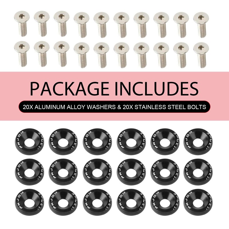 MLY 25 PCS Bumper Fender Washers, Aluminum M6 Fender Washers