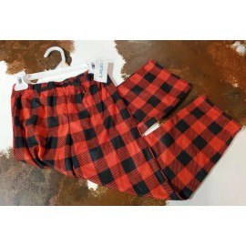 Carter's CARTERS KIDS RED & BLACK PLAID HOLIDAY XMAS PAJAMA PJ BOTTOMS FLEECE SIZE 7 NWT