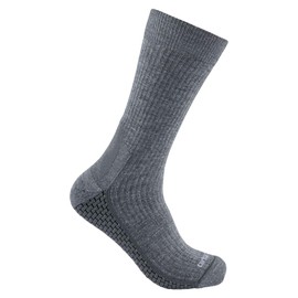 Carhartt Men's Force Grid Midweight Crew Sock, Asphalt Heather, Large