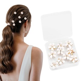 11 Pcs Mini Diamond Hair Claw Clips, Small Flower Hairpins, Flower Hairpins Accessories for Women, Sweet Mini Barrettes Hair Styling Accessories for Photograph, Daily, Party, Wedding (White)