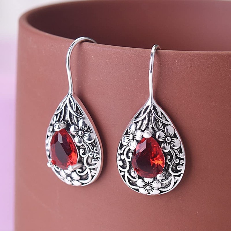 SUKKCCNO arete de plata S925 para mujer, con forma de