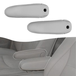 Qnbes 2Pcs Classic Grey Leather Seat Armrest Covers for Lexus RX300 RX330 RX350, Synthetic Microfiber Material, Waterproof & Easy Clean, Direct Installation, 2-Year Service