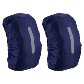 M METERXITY 2 Pack Backpack Rain Cover - Waterproof Lightweight Cover with Vertical Reflective Strap, Apply to Cycling/Hiking/Mountain Climbing (30-40L, S, Dark Blue)