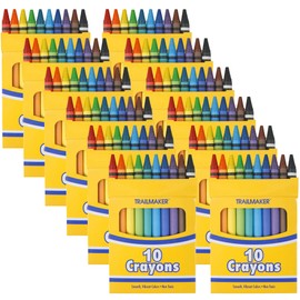 12 Pack Bulk Crayons | Washable Beeswax Bright Color Crayons Bulk Individual Packs, 10 Per Box, 12 Boxes Bundle Art Set Crayons for Kids, Classrooms, Restaurants
