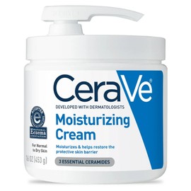 CeraVe Moisturizing Cream with Pump, Face Moisturizer & Body Lotion, Normal to V