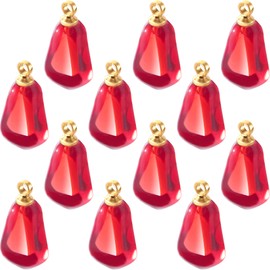 PAGOW 12 Pcs Pomegranate Charm for Jewelry Making, Pomegranate Seed Resin Pendants for DIY Necklace Earrings Bracelet Supplies (Red)