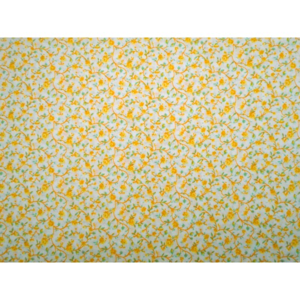 Santee 30s Reproduction Fabric By Half-Yard Sm Yellow Floral Green
