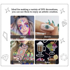 Jewel Gem Sticker 1852Pcs Self Adhesive Craft Stickers Rhinestone Bling Jewels Sticker for Makeups/DIY Nail/Body/Phone Decoration, 16 Sheets