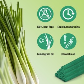 Citronella Incense Sticks, Outdoor Patio 12 PCS, Natural Ingredients Citronella Oil, for Backyard Travel Camping Outdoor Indoor Use