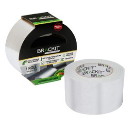 brackit Aluminium Foil Tape, Hot & Cold Temperature Resistant Roll - For HVAC Repair, Ducts, Insulation, Dryer (48mm)